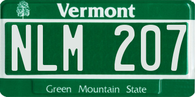 VT license plate NLM207