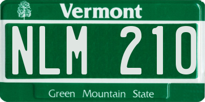 VT license plate NLM210