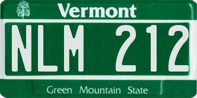 VT license plate NLM212