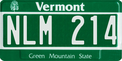 VT license plate NLM214