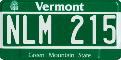 VT license plate NLM215