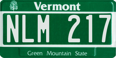 VT license plate NLM217