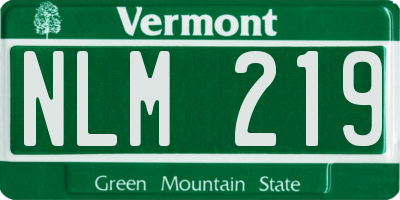 VT license plate NLM219