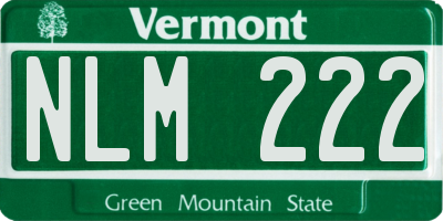 VT license plate NLM222