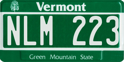 VT license plate NLM223