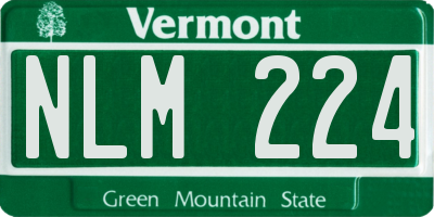 VT license plate NLM224