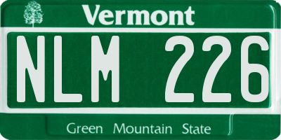 VT license plate NLM226