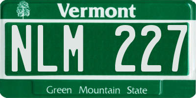 VT license plate NLM227