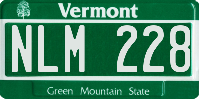 VT license plate NLM228