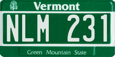 VT license plate NLM231