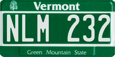 VT license plate NLM232