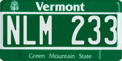 VT license plate NLM233