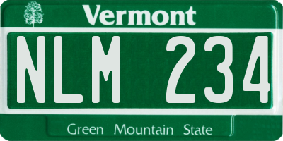 VT license plate NLM234