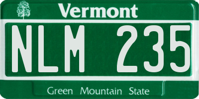 VT license plate NLM235