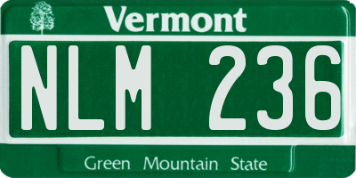 VT license plate NLM236