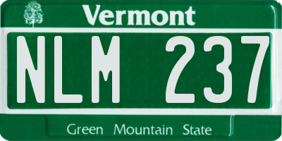 VT license plate NLM237