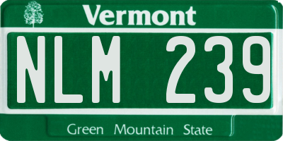 VT license plate NLM239