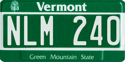 VT license plate NLM240