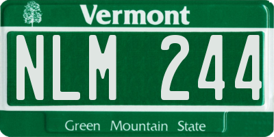 VT license plate NLM244