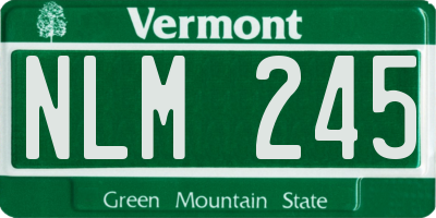 VT license plate NLM245
