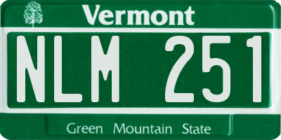 VT license plate NLM251