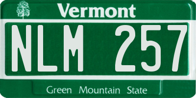 VT license plate NLM257