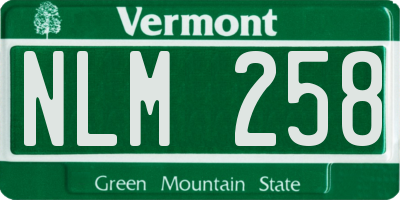 VT license plate NLM258