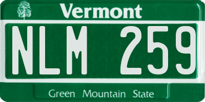 VT license plate NLM259