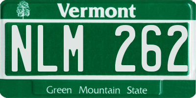 VT license plate NLM262