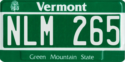 VT license plate NLM265