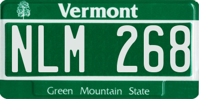 VT license plate NLM268