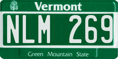 VT license plate NLM269