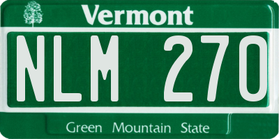 VT license plate NLM270