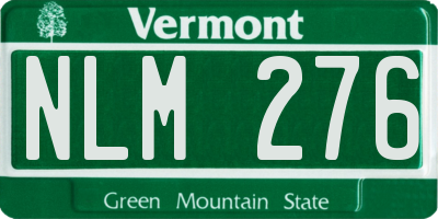 VT license plate NLM276