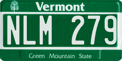 VT license plate NLM279