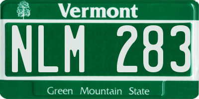 VT license plate NLM283