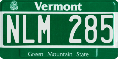 VT license plate NLM285