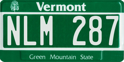 VT license plate NLM287