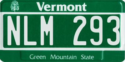 VT license plate NLM293