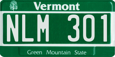 VT license plate NLM301