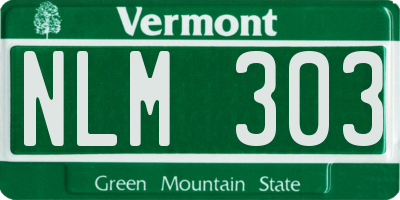 VT license plate NLM303