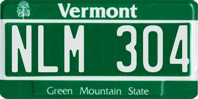 VT license plate NLM304