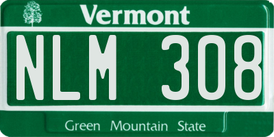 VT license plate NLM308