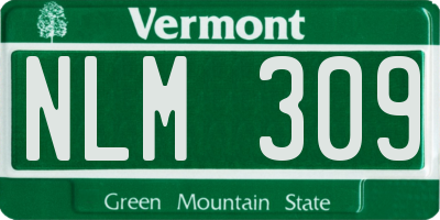 VT license plate NLM309