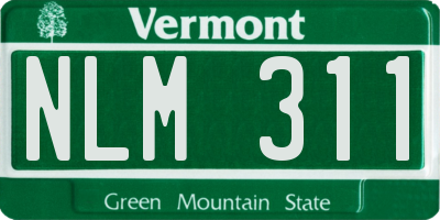 VT license plate NLM311