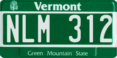 VT license plate NLM312