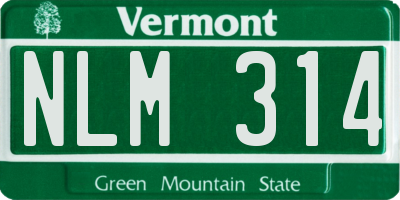 VT license plate NLM314