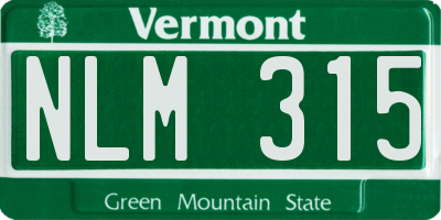 VT license plate NLM315