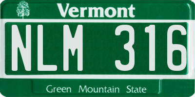 VT license plate NLM316