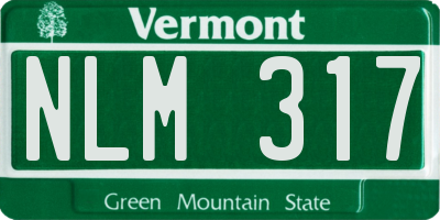 VT license plate NLM317